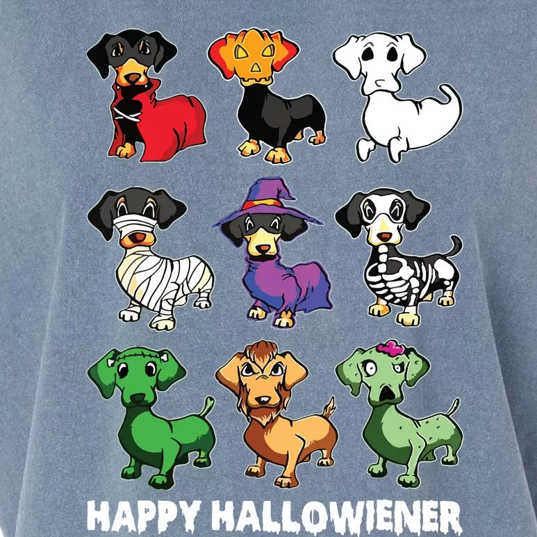 Dachshund Happy Halloweiner Funny Halloween Dogs Lover Garment-Dyed Women's Muscle Tee