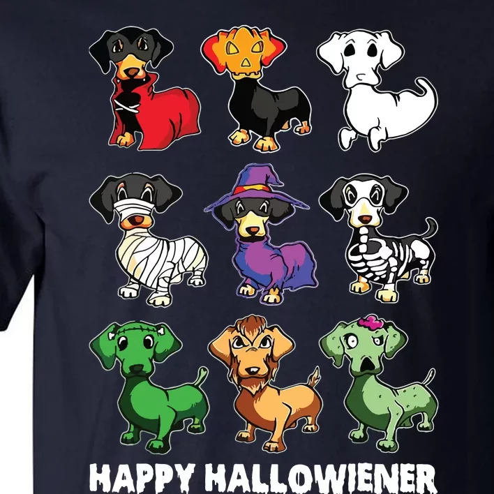 Dachshund Happy Halloweiner Funny Halloween Dogs Lover Tall T-Shirt