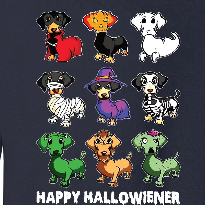 Dachshund Happy Halloweiner Funny Halloween Dogs Lover Toddler Sweatshirt