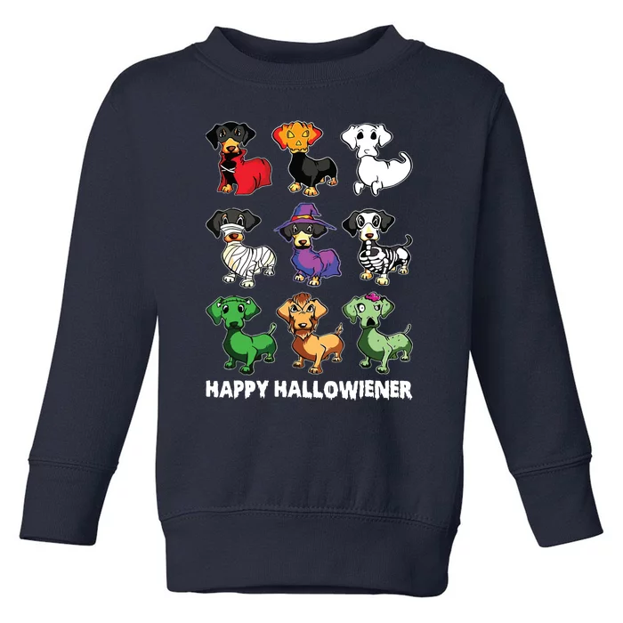 Dachshund Happy Halloweiner Funny Halloween Dogs Lover Toddler Sweatshirt