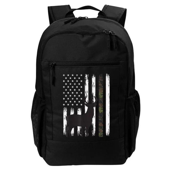 Deer Hunting Hunter Buck Camo American Flag Daily Commute Backpack