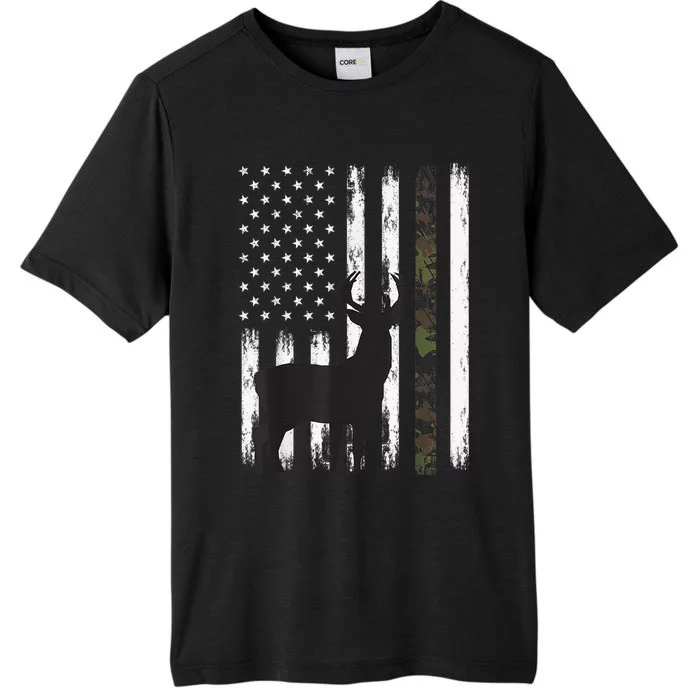 Deer Hunting Hunter Buck Camo American Flag ChromaSoft Performance T-Shirt