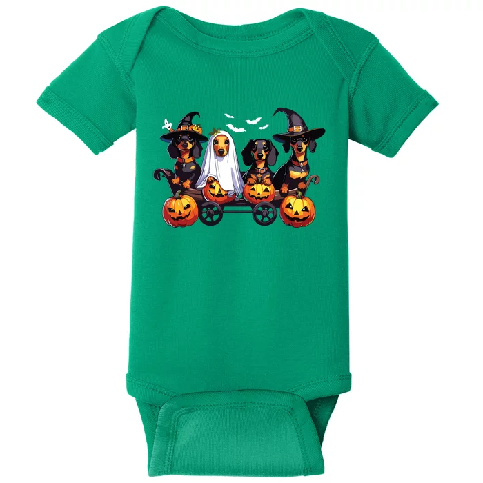 Dachshund Happy Halloweiner Funny Halloween Dogs Lover Baby Bodysuit