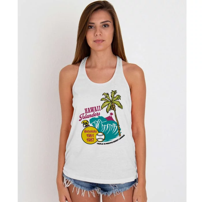 Defunct Hawaii Islanders Baseball Team Women's Knotted Racerback Tank