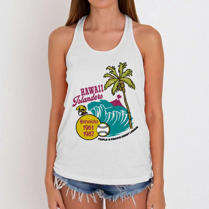 Defunct Hawaii Islanders Baseball Team Women's Knotted Racerback Tank