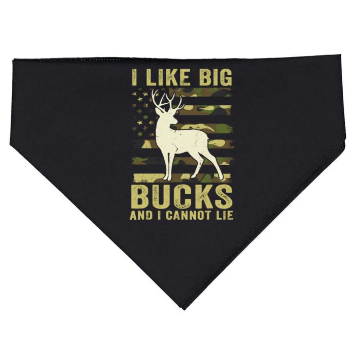 Deer Huntingshirt I Like Big Bucks & Cannot Lie Funny Dad USA-Made Doggie Bandana