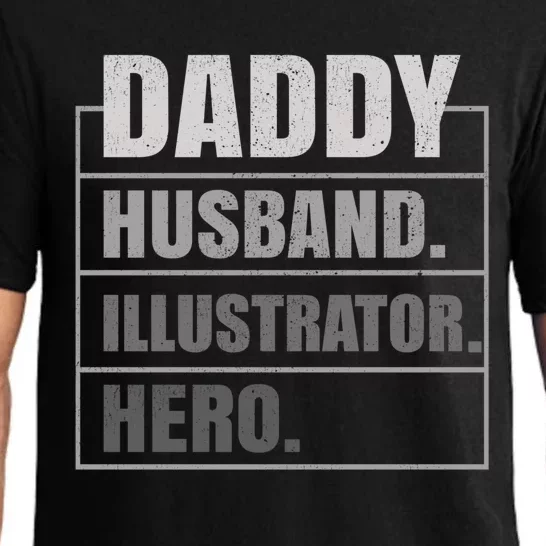 Daddy Husband Illustrator Hero Fathers Day Gift Pajama Set