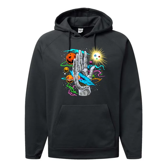 Divine Hand In Space Performance Fleece Hoodie