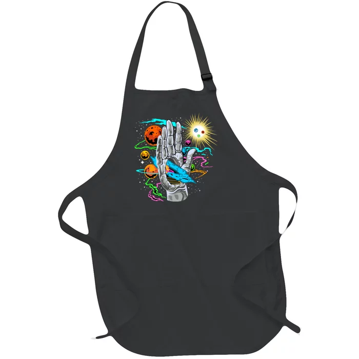 Divine Hand In Space Full-Length Apron With Pocket