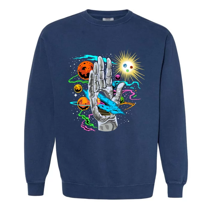 Divine Hand In Space Garment-Dyed Sweatshirt