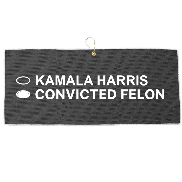 David Harris Jr Wearing Kamala Harris Convicted Felon Large Microfiber Waffle Golf Towel