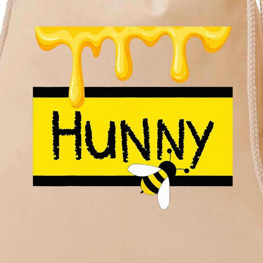 Dripping Honey Jar with Bee Design Sweet and Buzzworthy Drawstring Bag