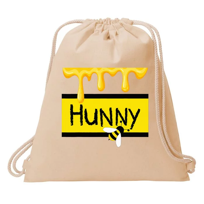 Dripping Honey Jar with Bee Design Sweet and Buzzworthy Drawstring Bag