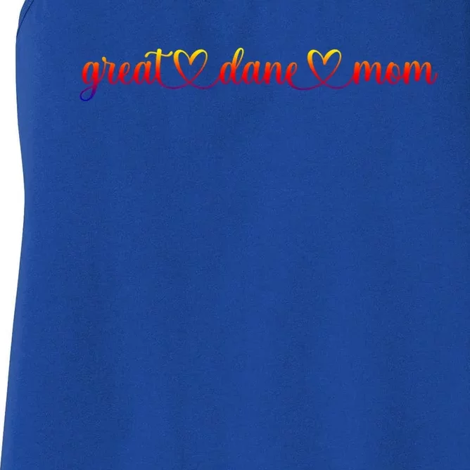 Dog Heart Love Great Dane Mom Funny Gift Women's Racerback Tank