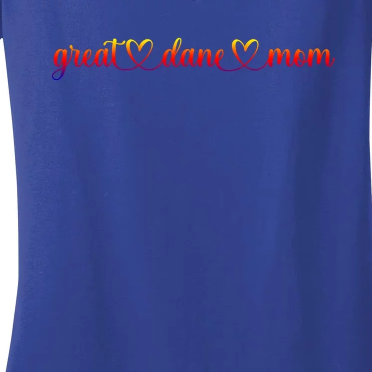 Dog Heart Love Great Dane Mom Funny Gift Women's V-Neck T-Shirt