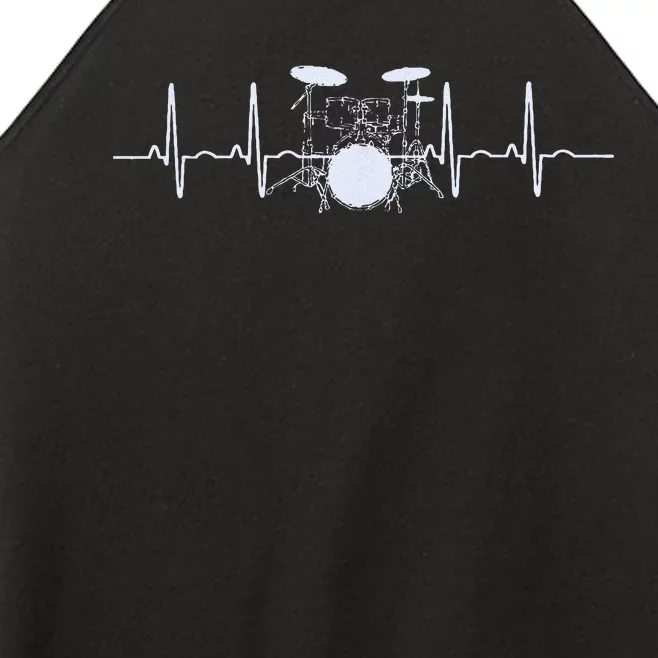 Drum Heartbeat Lifeline Music Lover Gift Drummer Women’s Perfect Tri Rocker Tank