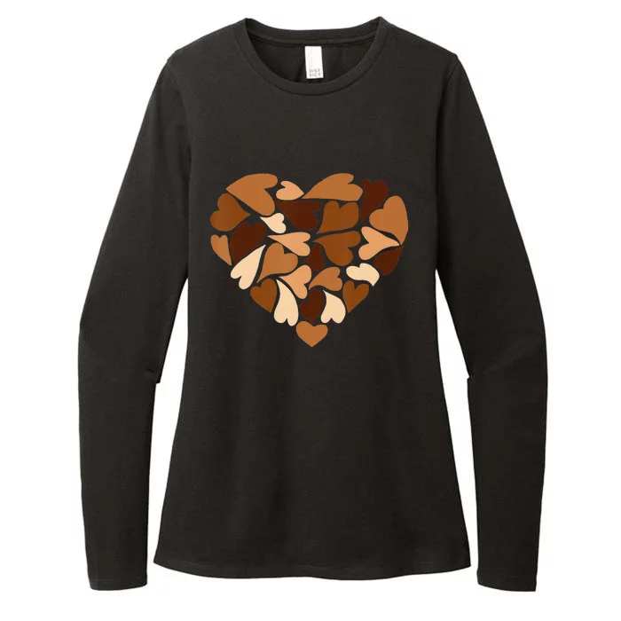 Diversity Hearts Love Black History Month Melanin Valentines Womens CVC Long Sleeve Shirt