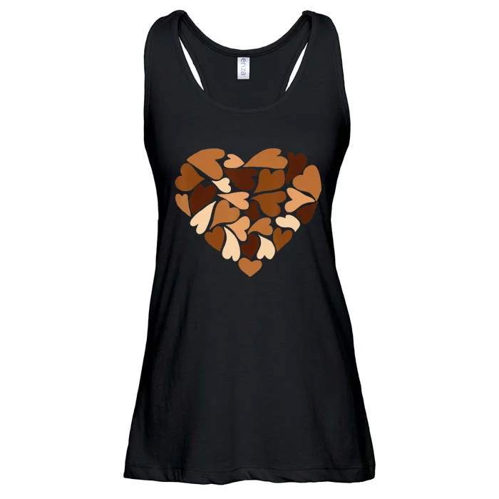 Diversity Hearts Love Black History Month Melanin Valentines Ladies Essential Flowy Tank