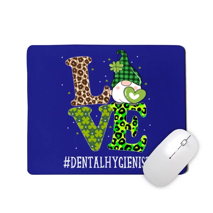 Dental Hygienist Love St Patricks Day Gnome Leopard Funny Gift Mousepad