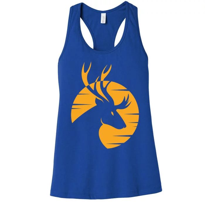 Deer Hunter Logo Simple Futuristic Deer Hunting Cute Gift Women's Racerback Tank