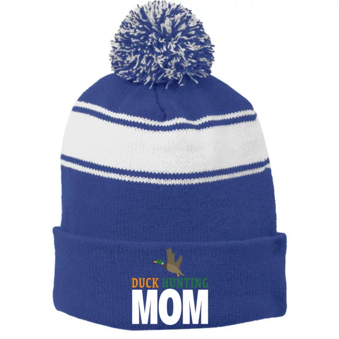 Duck Hunting Lover Duck Hunting Mom Gift Stripe Pom Pom Beanie