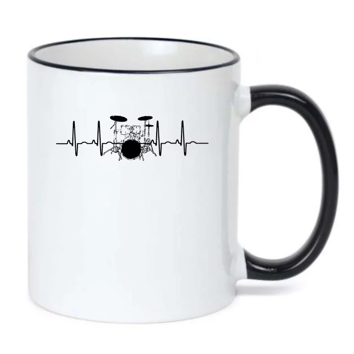 Drum Heartbeat Lifeline Music Lover Gift Drummer Black Color Changing Mug