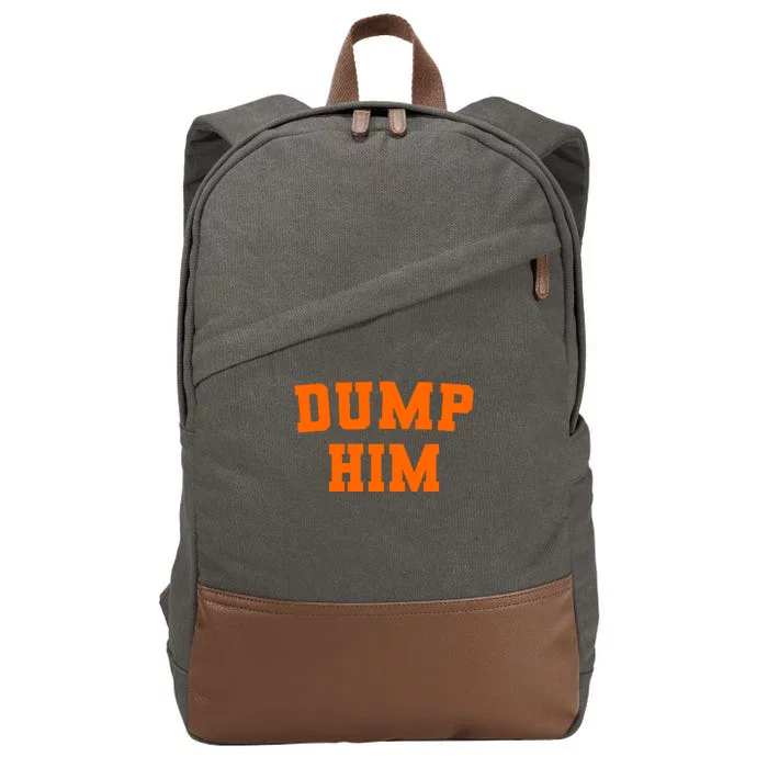 Dump Him Light Blue Orange Meme Iconic Music Cotton Canvas Backpack