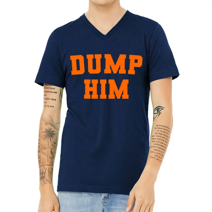 Dump Him Light Blue Orange Meme Iconic Music V-Neck T-Shirt