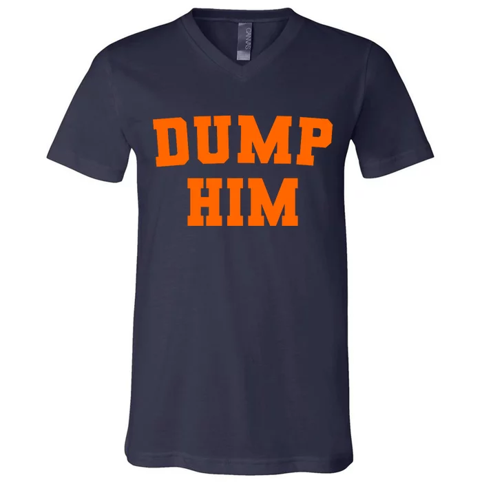 Dump Him Light Blue Orange Meme Iconic Music V-Neck T-Shirt