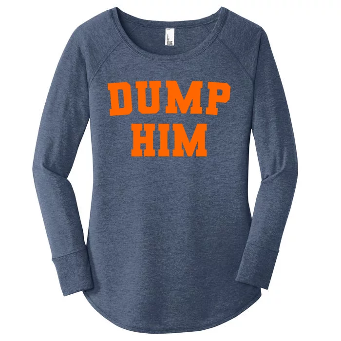 Dump Him Light Blue Orange Meme Iconic Music Women's Perfect Tri Tunic Long Sleeve Shirt