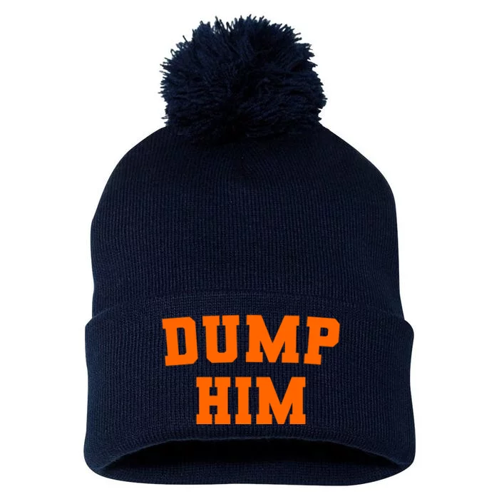 Dump Him Light Blue Orange Meme Iconic Music Pom Pom 12in Knit Beanie