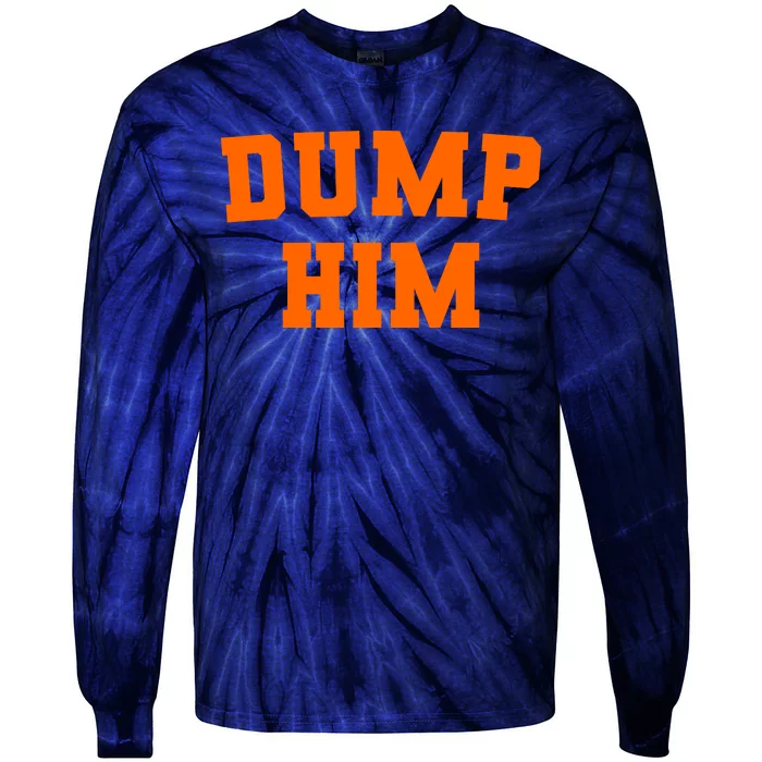 Dump Him Light Blue Orange Meme Iconic Music Tie-Dye Long Sleeve Shirt