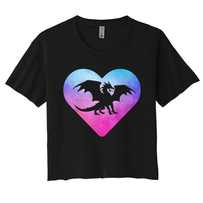 Dragon Heart Love Fantasy Women's Crop Top Tee