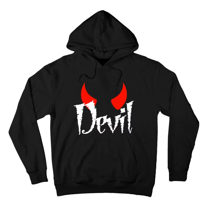 Devil Halloween Matching Couple Girlfriend Tall Hoodie