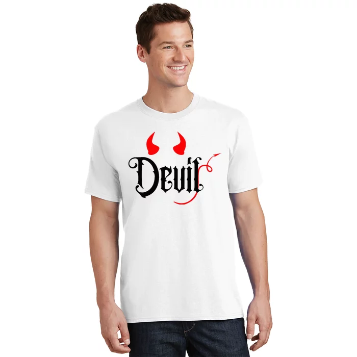 Devil Halloween Matching Couple Girlfriend T-Shirt