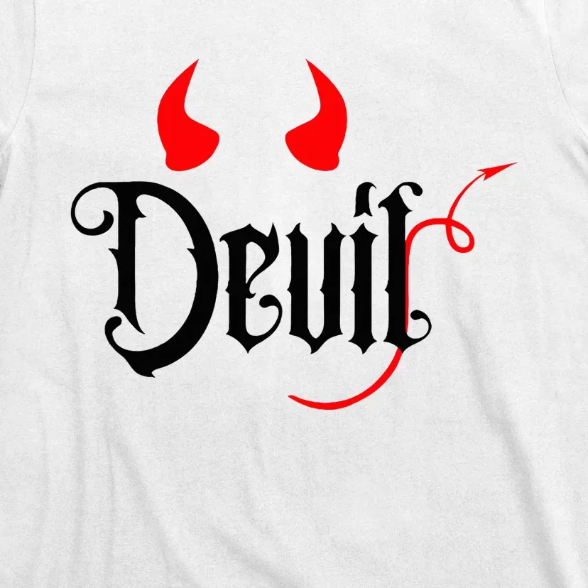 Devil Halloween Matching Couple Girlfriend T-Shirt