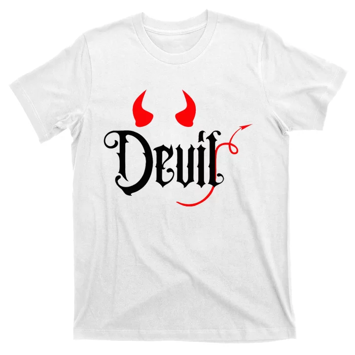 Devil Halloween Matching Couple Girlfriend T-Shirt