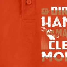 Dirty Hands Make Clean Money Funny Mechanic Gift Dry Zone Grid Performance Polo