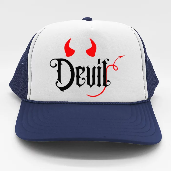 Devil Halloween Matching Couple Girlfriend Trucker Hat