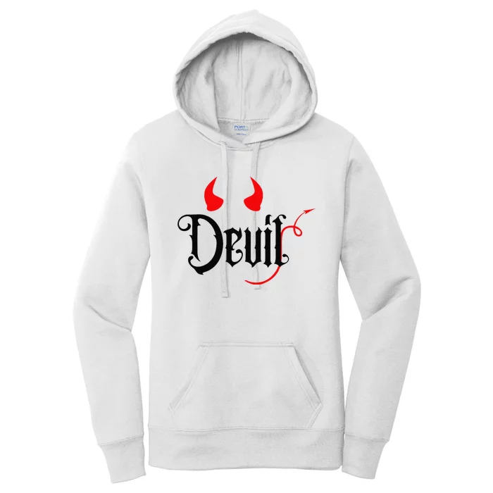 Devil Halloween Matching Couple Girlfriend Women's Pullover Hoodie