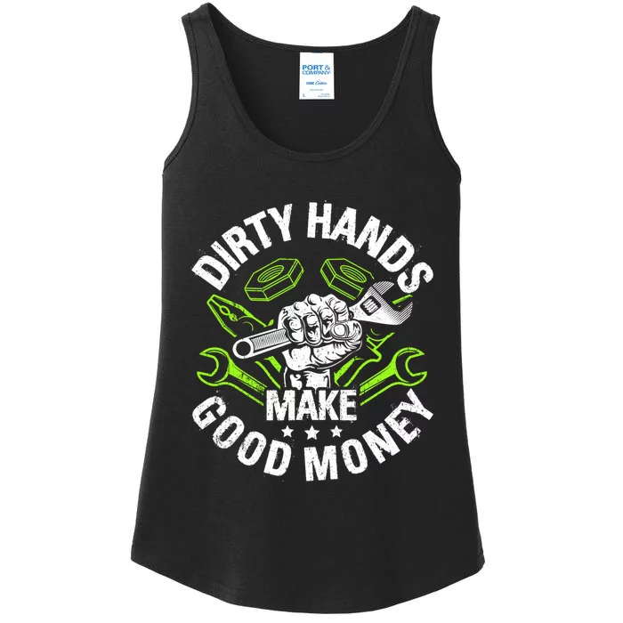 Dirty Hands Make CleanMoney Funny Repair Mechanic Ladies Essential Tank