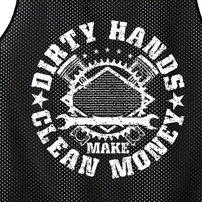 Dirty Hands Make Clean Money Funny Mechanic Mechanist Mesh Reversible Basketball Jersey Tank