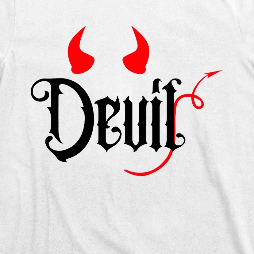 Devil Halloween Matching Couple Girlfriend T-Shirt