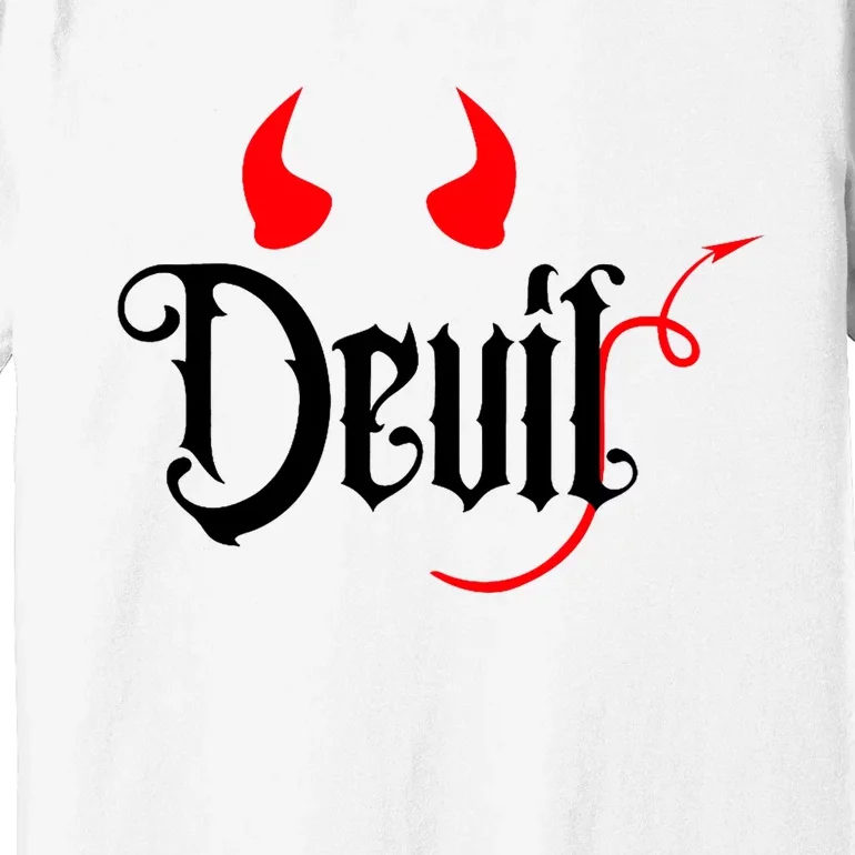 Devil Halloween Matching Couple Girlfriend Premium T-Shirt