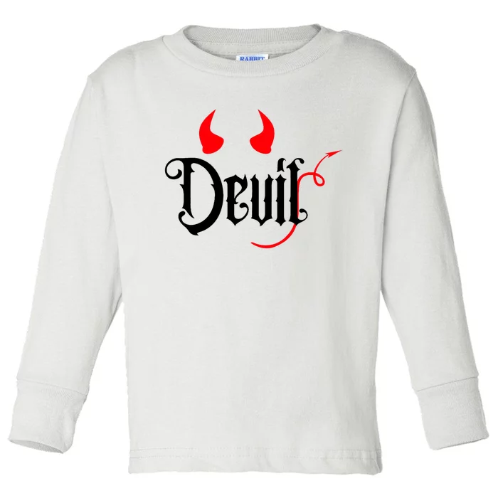 Devil Halloween Matching Couple Girlfriend Toddler Long Sleeve Shirt