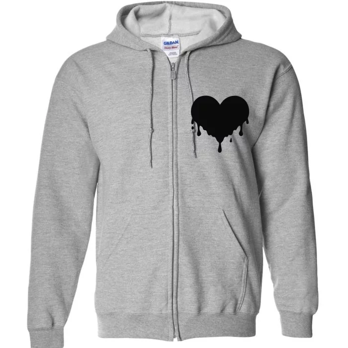 Dripping Heart Melting Heart Full Zip Hoodie