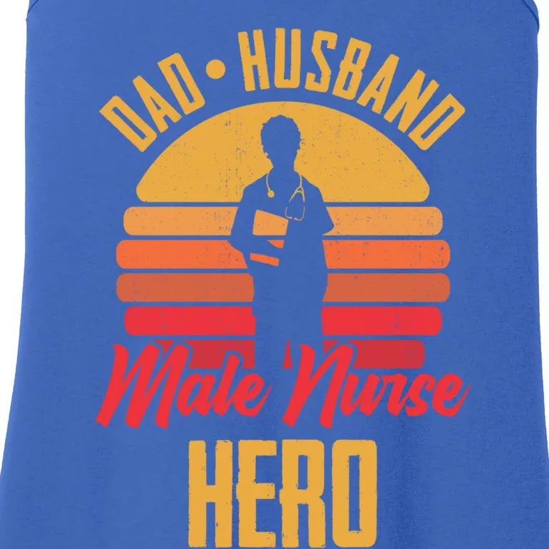 Dad Husband Male Nurse Hero Hospital Registered Nurse Meaningful Gift Ladies Essential Tank