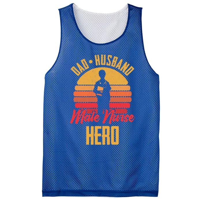 Dad Husband Male Nurse Hero Hospital Registered Nurse Meaningful Gift Mesh Reversible Basketball Jersey Tank