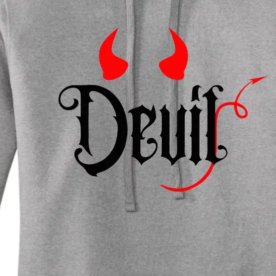 Devil Halloween Matching Couple Girlfriend Women's Pullover Hoodie