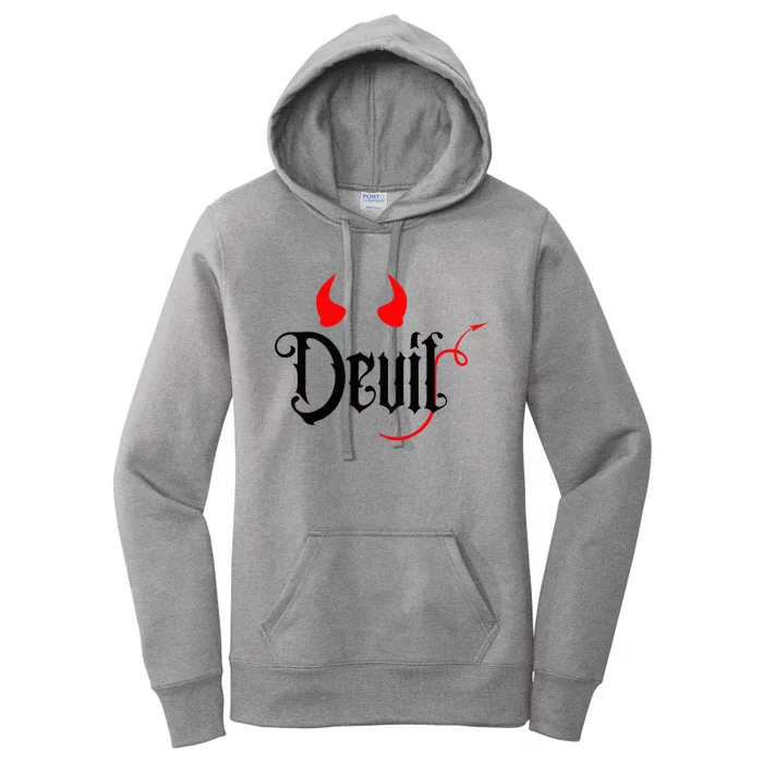 Devil Halloween Matching Couple Girlfriend Women's Pullover Hoodie